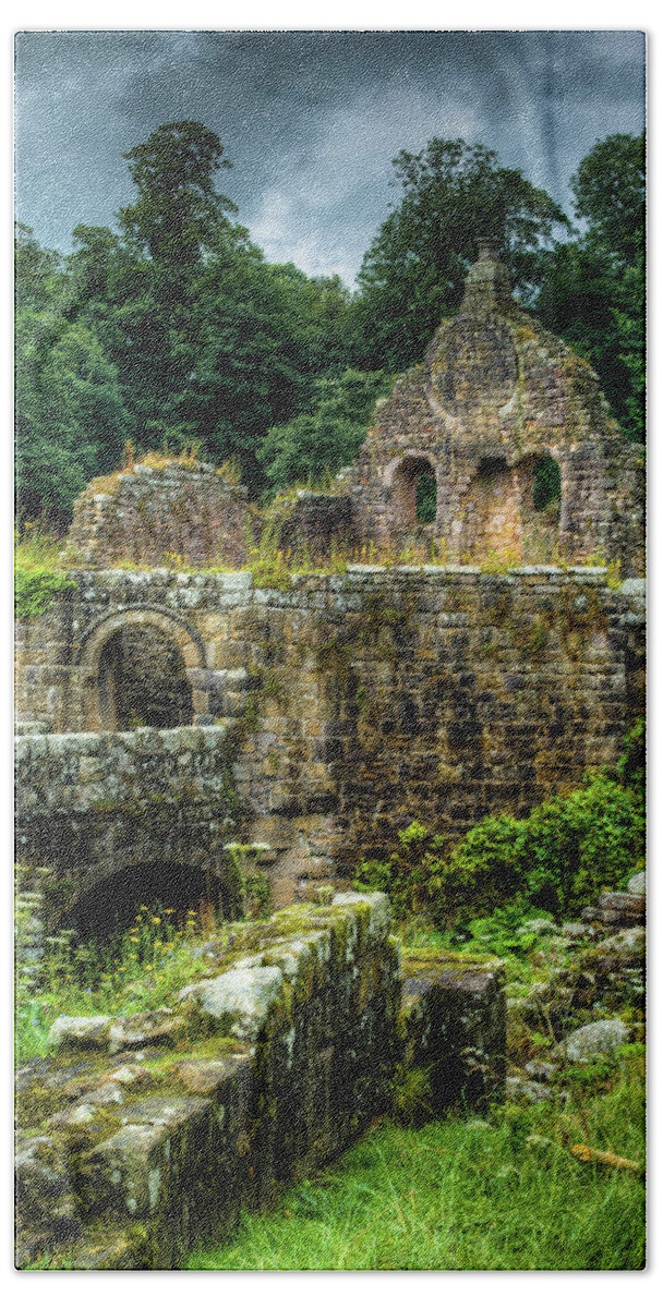 Europe Bath Towel featuring the photograph Rustic Abbey Remains by Dennis Dame