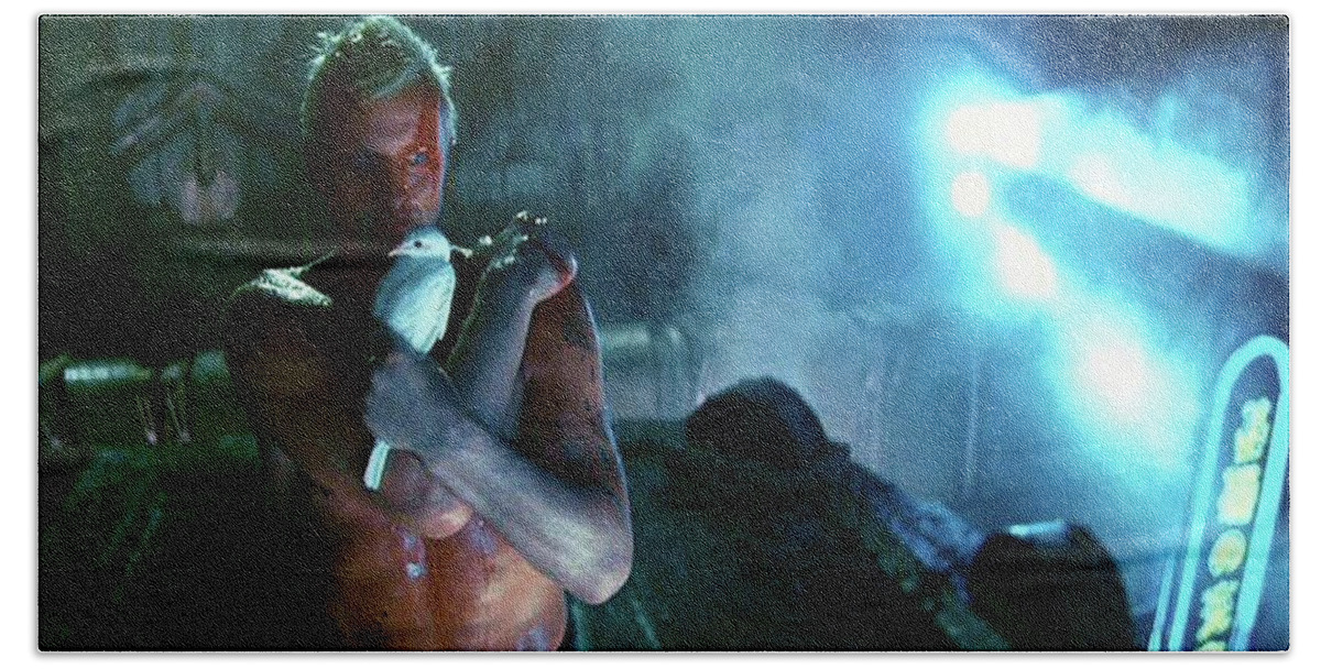 Rutger Hauer Number 2 Blade Runner Publicity Photo 1982 Color Added 2016 Bath Towel featuring the photograph Rutger Hauer Number 2 Blade Runner publicity photo 1982 color added 2016 by David Lee Guss
