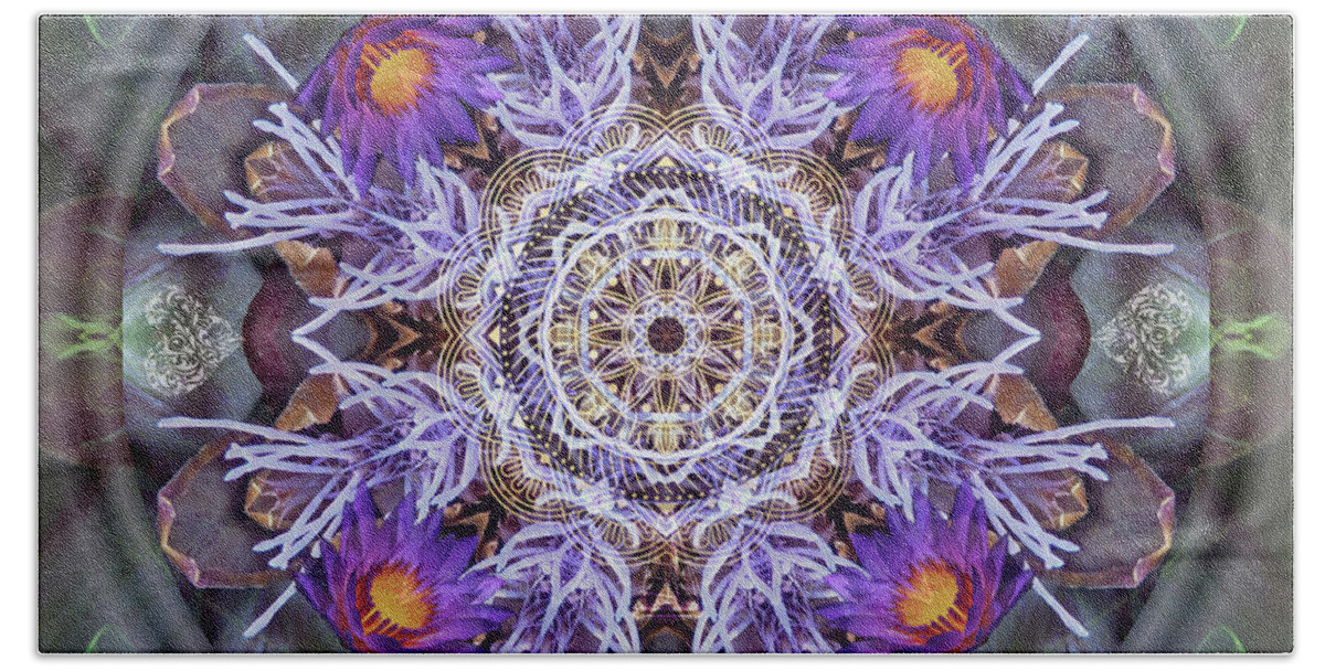 Lotus Bath Towel featuring the digital art Sacred Emergence by Alicia Kent