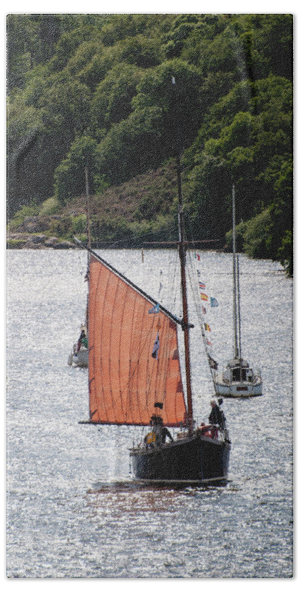 Boat Hand Towel featuring the photograph Sailing 46 by Geoff Smith