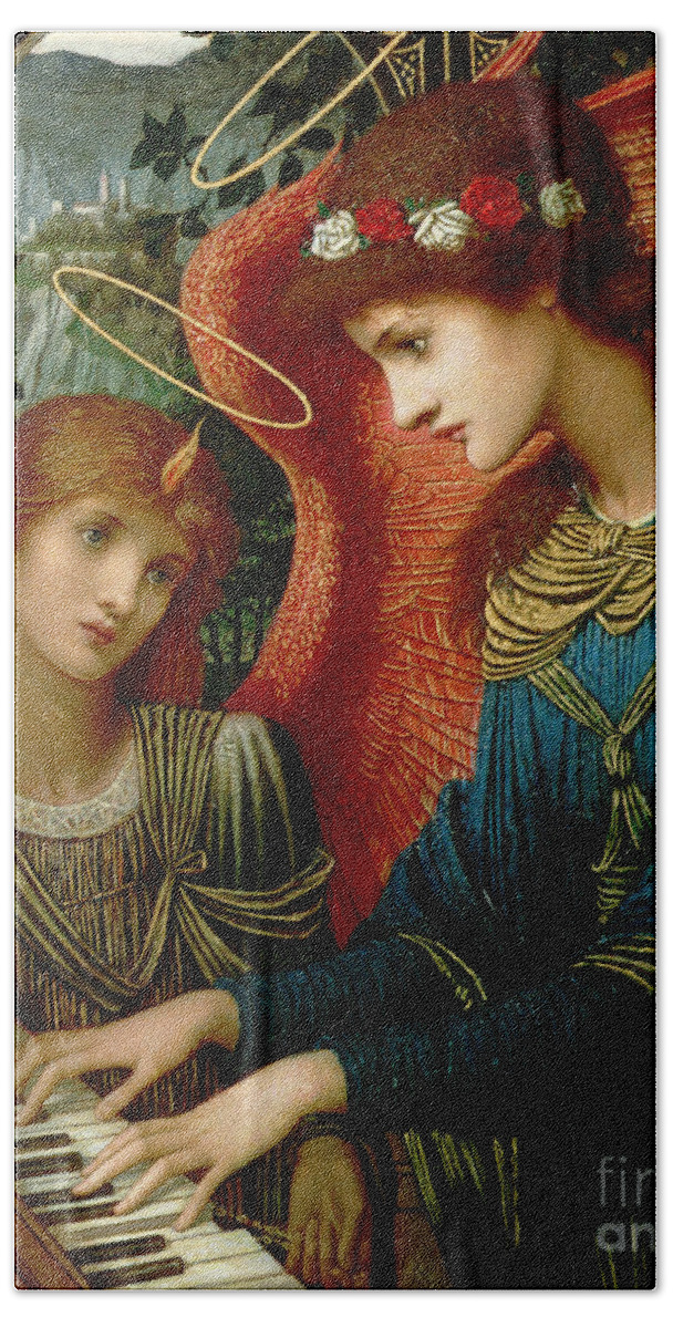 St Cecilia Hand Towel featuring the painting Saint Cecilia by John Melhuish Strudwick
