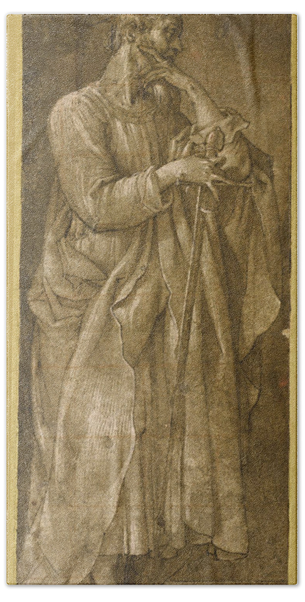 Giovanni Baglione Bath Towel featuring the drawing Saint Paul by Giovanni Baglione