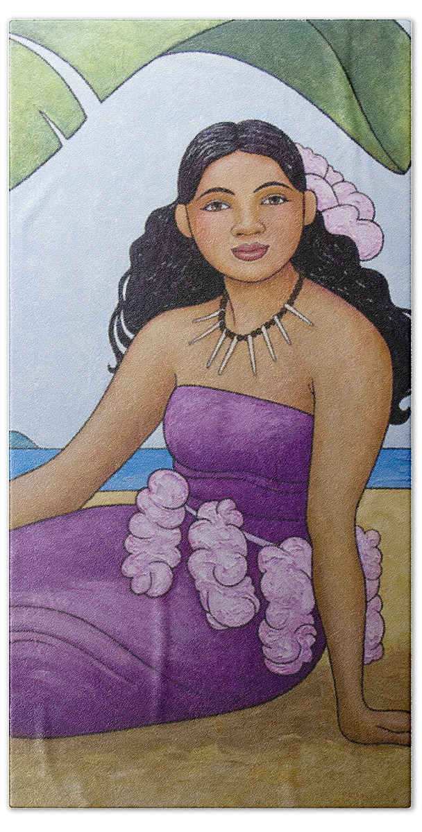 Hawaiian Hand Towel featuring the painting Samoan Girl by Norman Engel