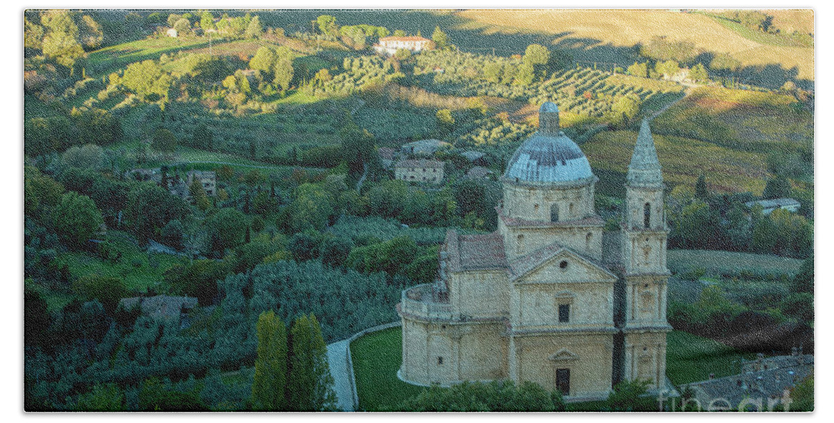 Tuscany Bath Towel featuring the photograph San Biagio Church by Brian Jannsen