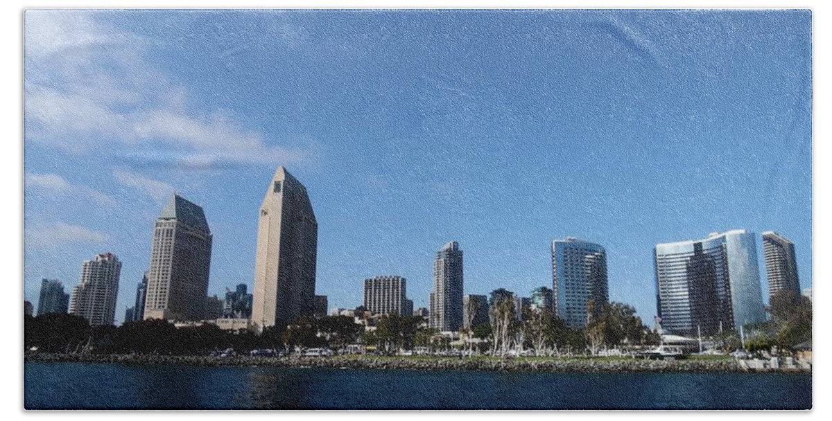 Sandiego Hand Towel featuring the photograph San Diego, California by Annie Walczyk