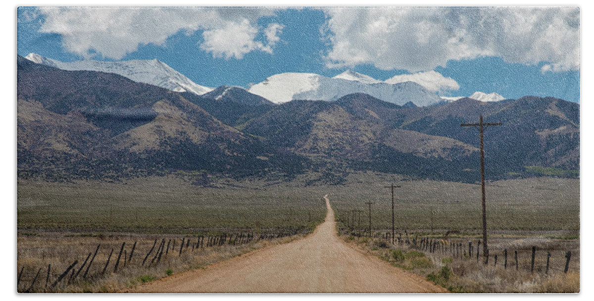 San Luis Valley Hand Towel featuring the photograph San Luis Valley Back Road Cruising by James BO Insogna
