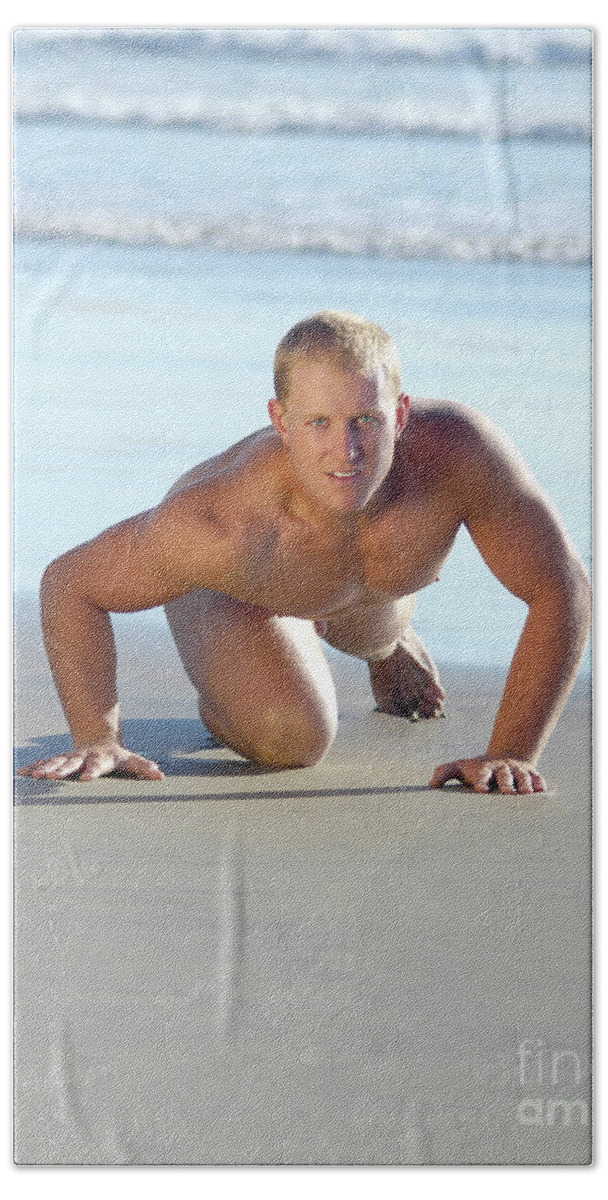 Nude Hand Towel featuring the photograph Sand Crawl by Gunther Allen