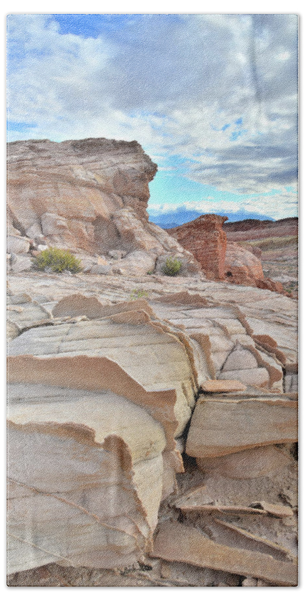 Valley Of Fire State Park Hand Towel featuring the photograph Sandstone Staircase in Valley of Fire by Ray Mathis