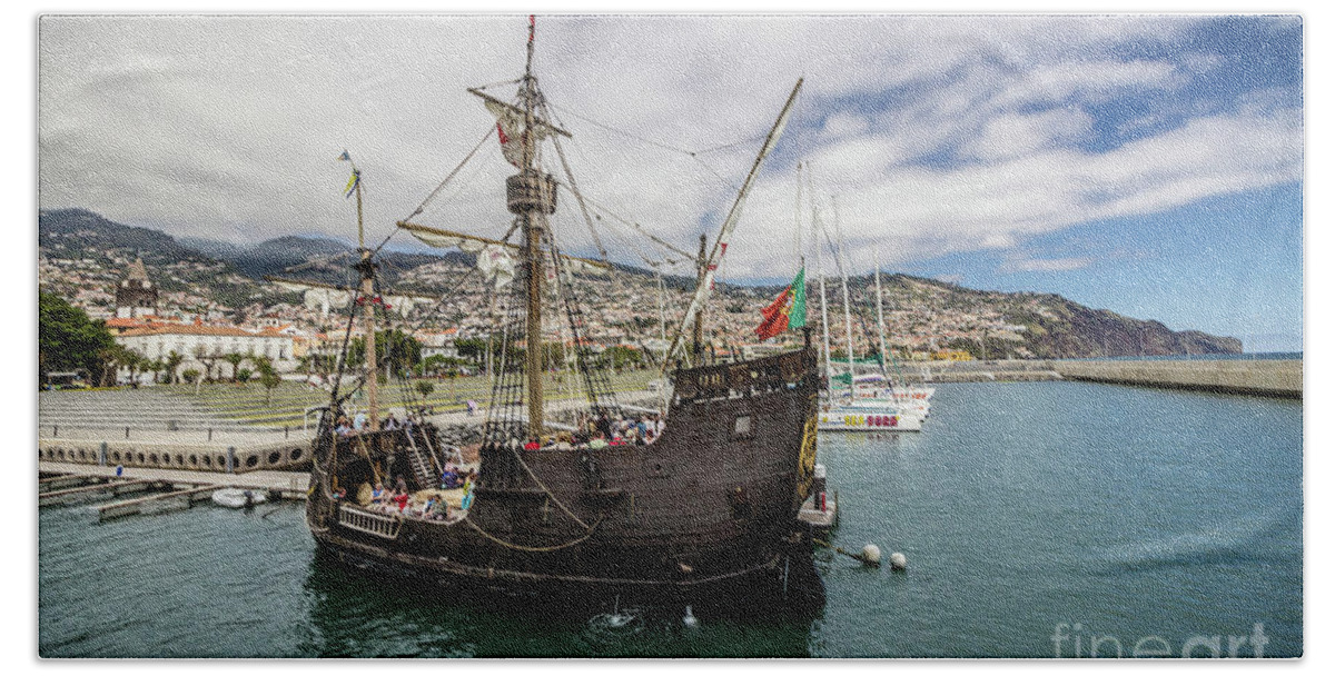 Atlantic Ocean Hand Towel featuring the photograph Santa Maria In Funchal, Madeira, Portugal by Liesl Walsh