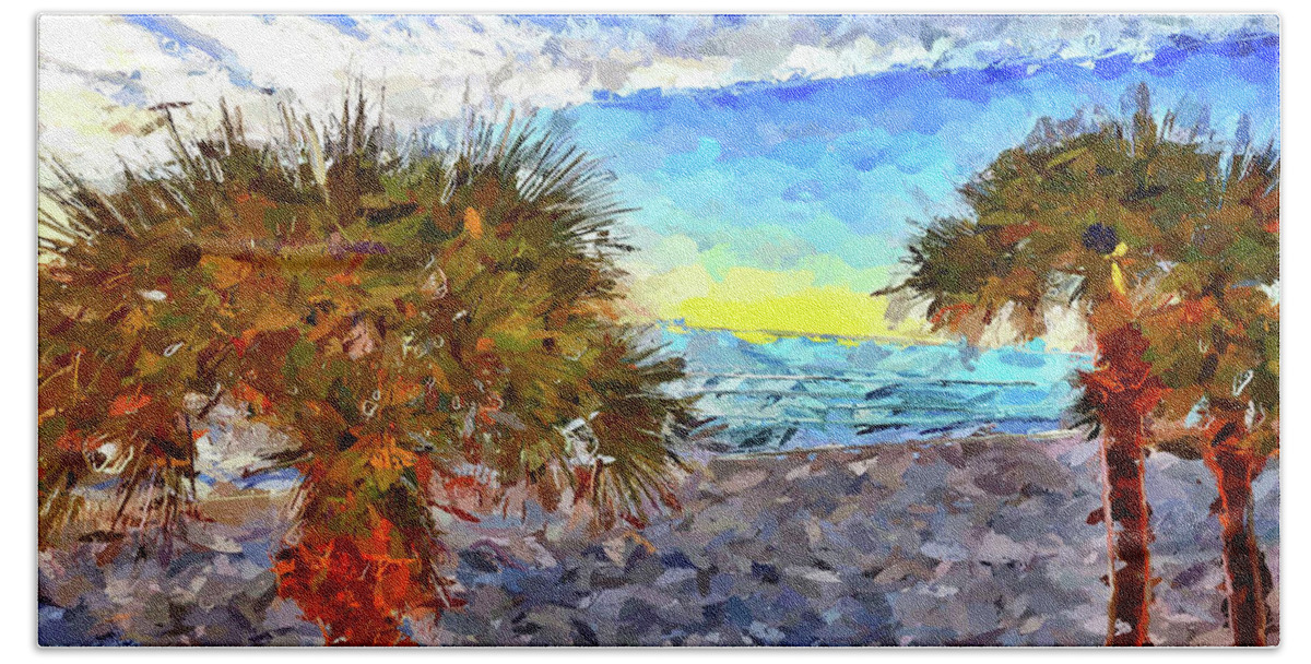 Painting Hand Towel featuring the photograph Sarasota Beach Florida by Joan Reese