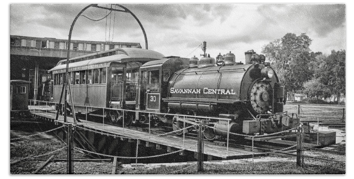 savanna Ga Bath Towel featuring the photograph Savannah Central Steam Engine on Turn Table by Scott Hansen