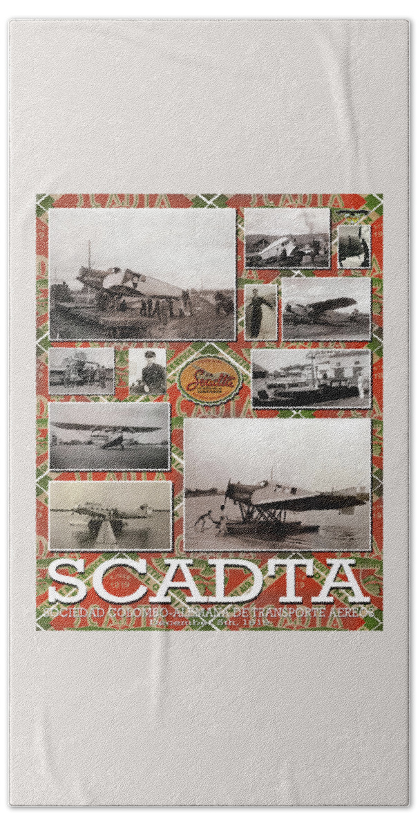 Scadta Hand Towel featuring the photograph SCADTA Airline Poster by Jeff Phillippi