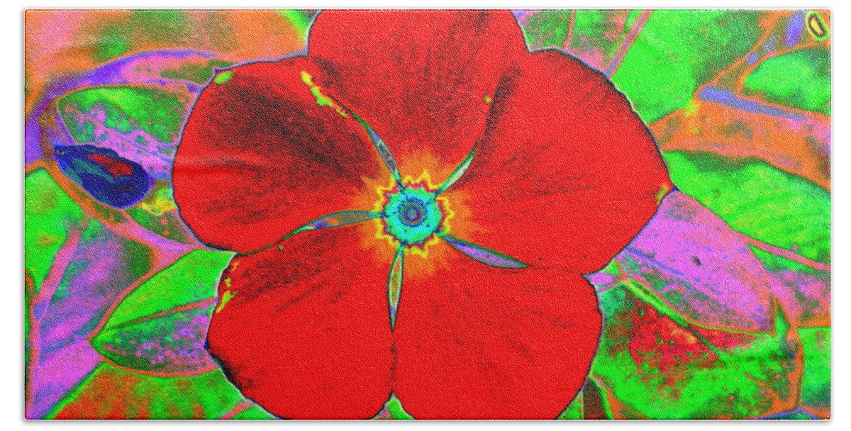 Scarlet Bath Towel featuring the digital art Scarlet Solitaire by Larry Beat