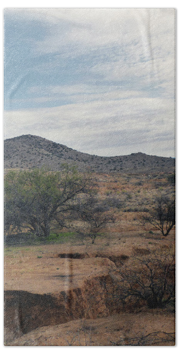 Agua Fria Bath Towel featuring the photograph Scarred Earth by Gordon Beck