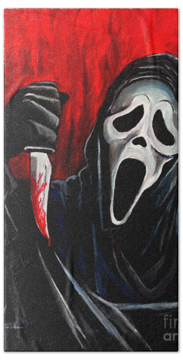 Scream Bath Towel featuring the painting Scream by Jose Antonio Mendez