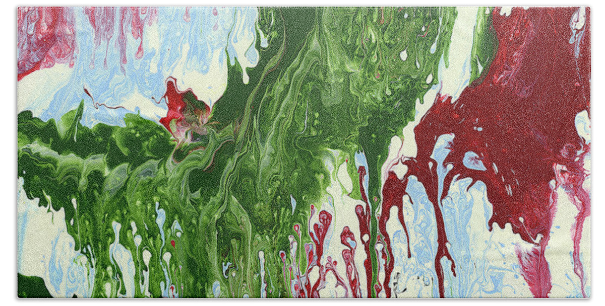 Abstract Bath Towel featuring the painting Screaming by Matthew Mezo