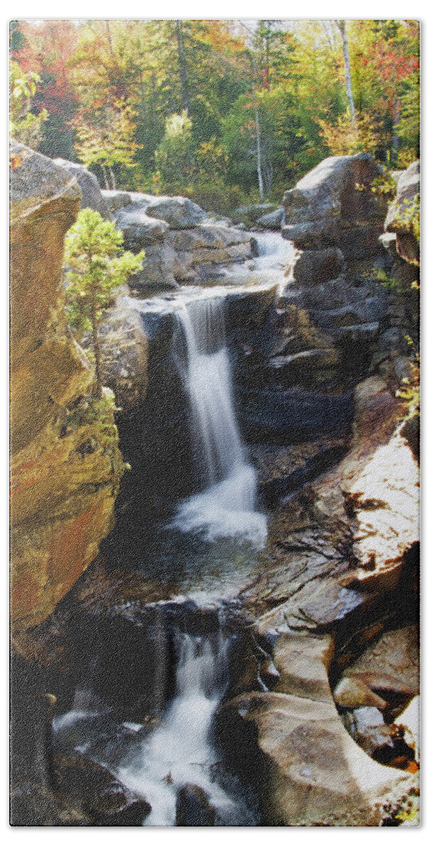 Landscape Bath Towel featuring the photograph Screw Auger Falls by Brett Pelletier