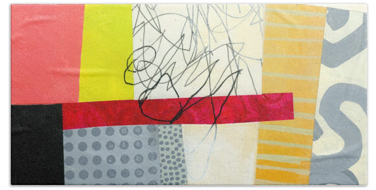  Abstract Art Bath Towel featuring the painting Scribbles in the Fog by Jane Davies