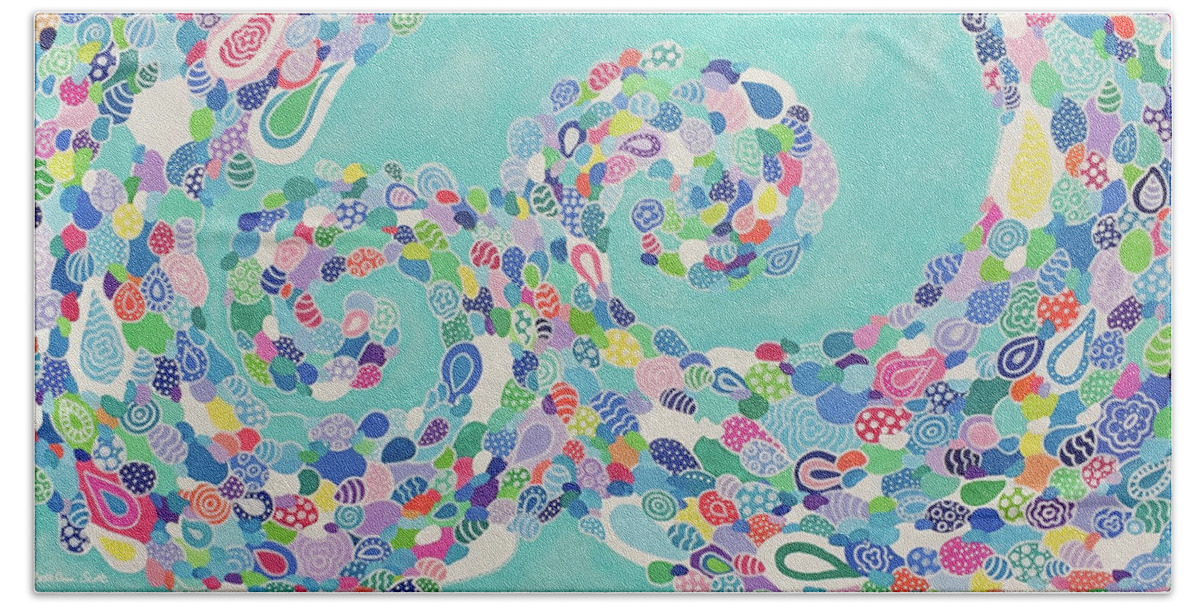 Pattern Art Bath Towel featuring the painting Sea Nymph by Beth Ann Scott