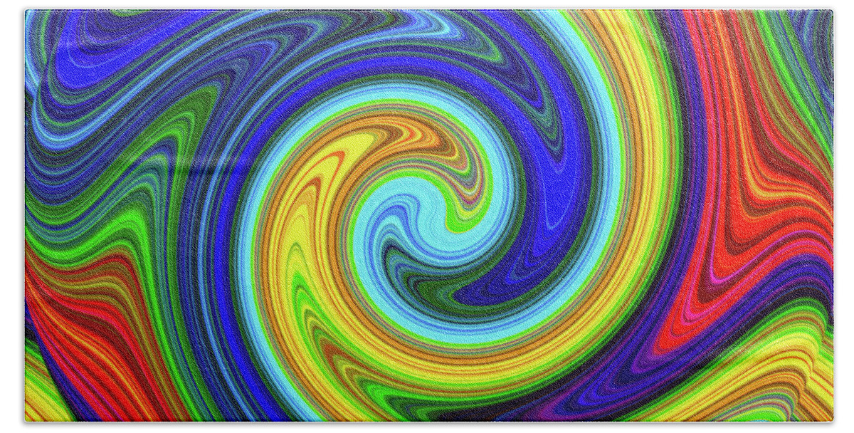 Art Bath Towel featuring the digital art Sea of Colors by DB Hayes
