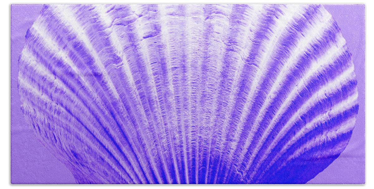 Sea Hand Towel featuring the photograph Sea Shell-purple by WAZgriffin Digital