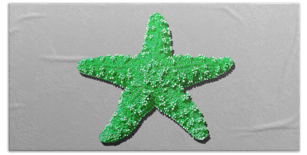 Starfish Bath Towel featuring the photograph Sea Star Green .png by Al Powell Photography USA