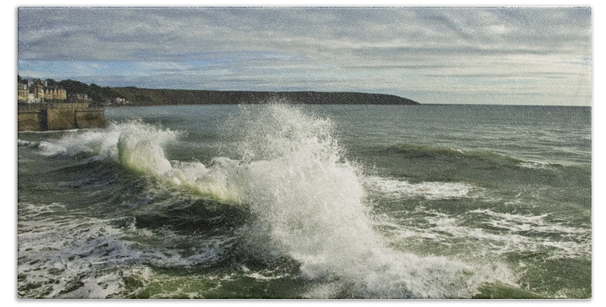 Aqua Bath Sheet featuring the photograph Sea Waves2 by Svetlana Sewell