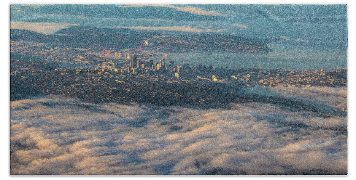 Seattle Hand Towel featuring the photograph Seattle Fog by Matt McDonald