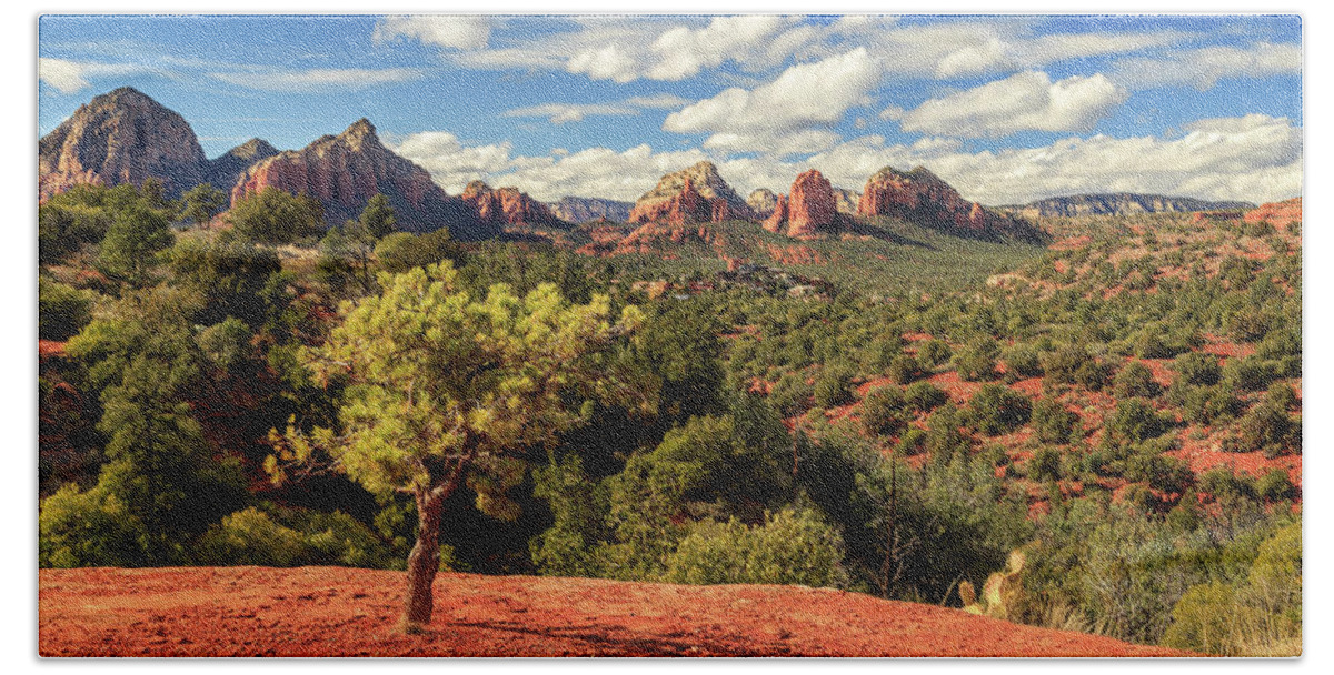 Sedona Hand Towel featuring the photograph Sedona Afternoon by James Eddy