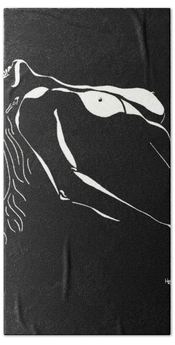  Sex Photographs Hand Towel featuring the drawing Seduced by Mayhem Mediums