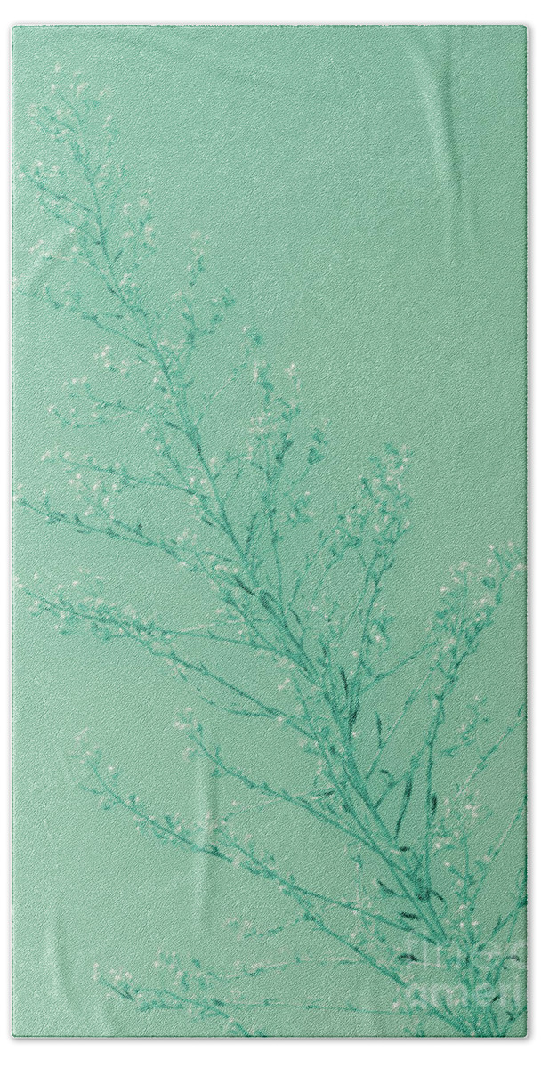 Seeds Of Weeds Bath Towel featuring the photograph Seeds of Weeds in Teal by Leah McPhail