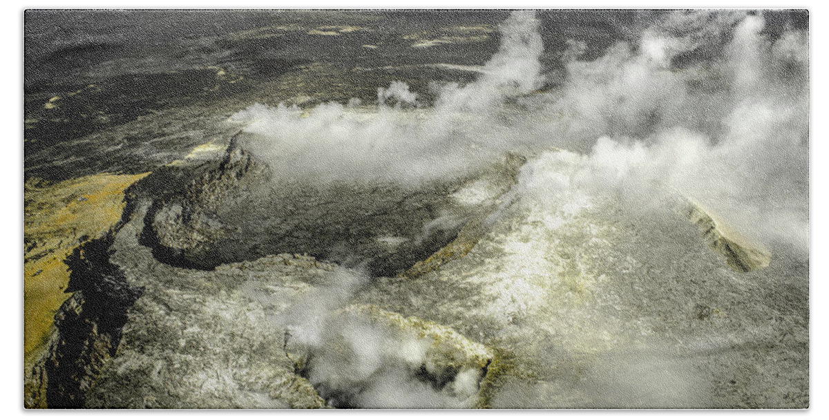 Volcano Bath Towel featuring the photograph Seething Cauldron II by Ksenia VanderHoff