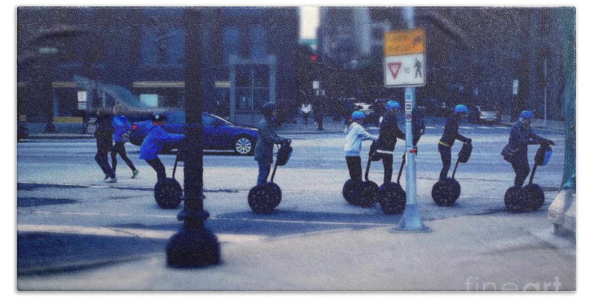 Frank-j-casella Bath Towel featuring the photograph Segway - City of Chicago by Frank J Casella