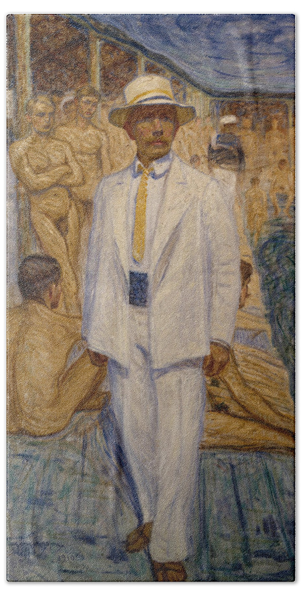 19th Century Art Bath Towel featuring the painting Self-portrait by Eugene Jansson