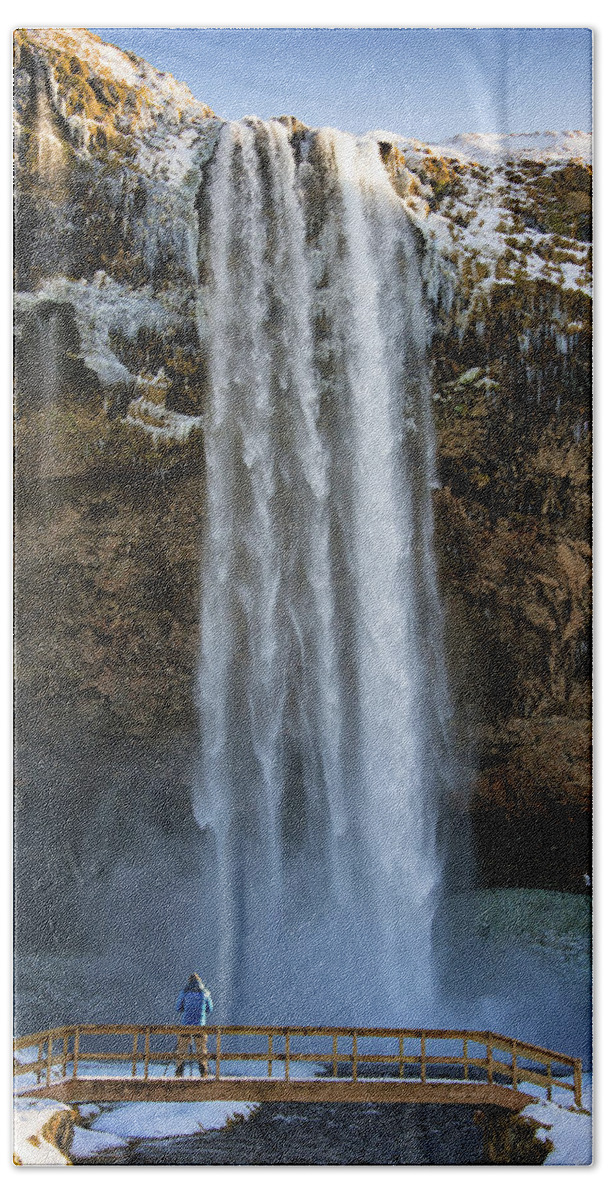 Seljalandsfoss Hand Towel featuring the photograph Seljalandsfoss waterfall Iceland Europe by Matthias Hauser