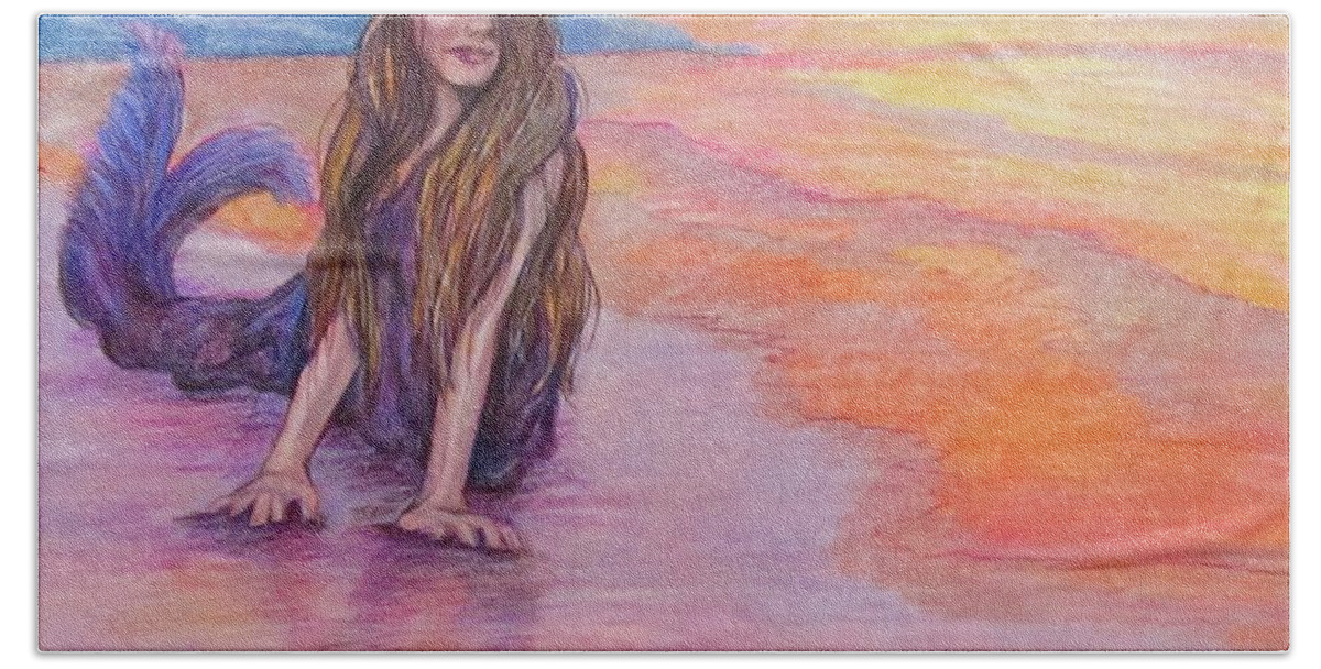 Mythology Bath Towel featuring the painting Selkie by Barbara O'Toole