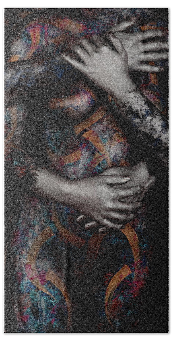 Angela Rene' Roberts Bath Towel featuring the photograph Sensual Embrace by Cully Firmin