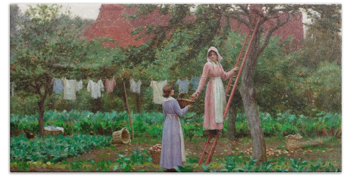 September Hand Towel featuring the painting September by Edmund Blair Leighton