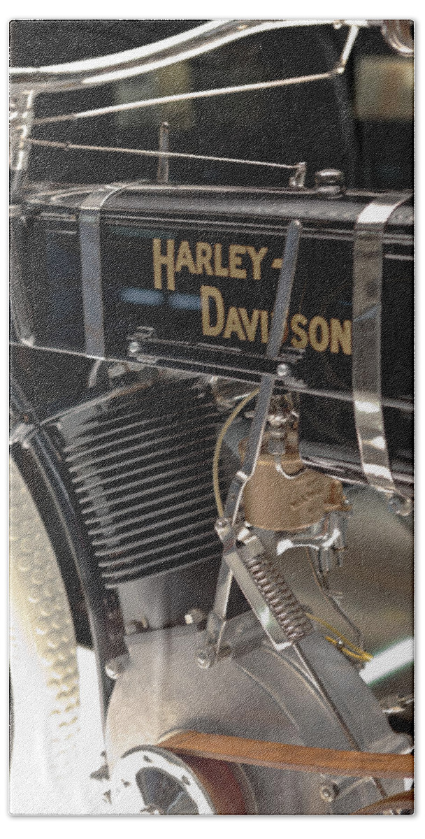 Harley Bath Towel featuring the photograph Serial Number One by Susan Rissi Tregoning