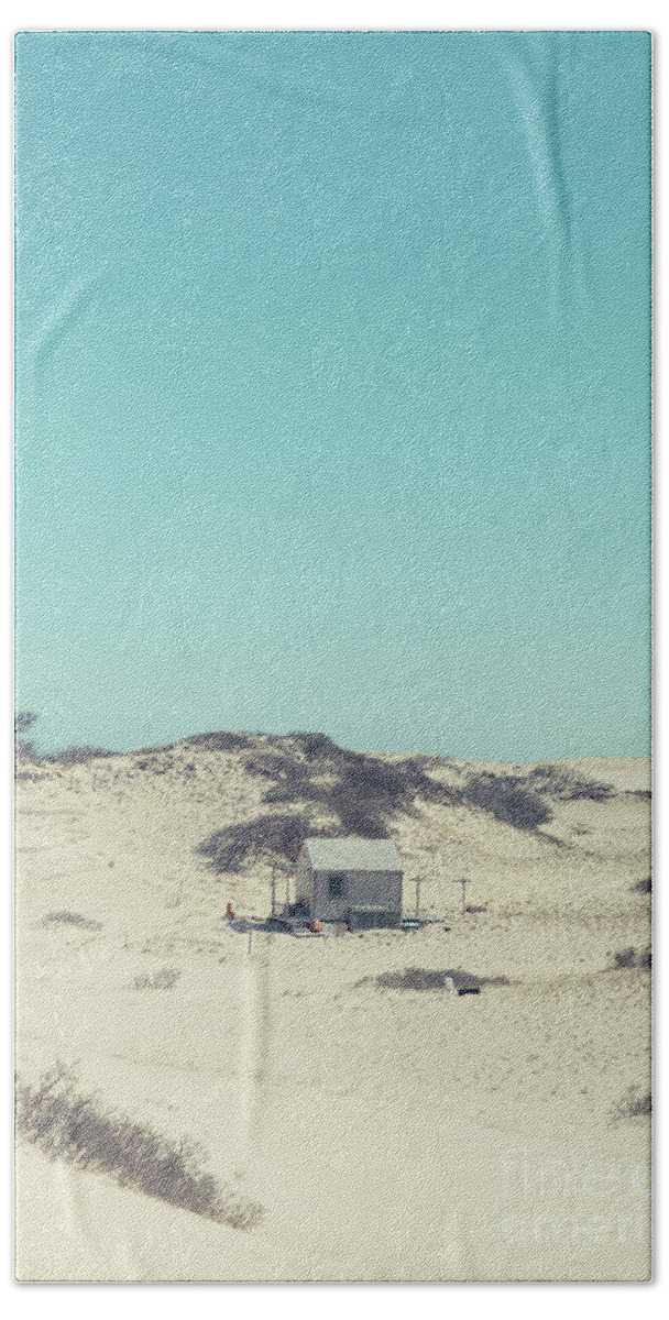 Cape Cod Hand Towel featuring the photograph Shack in the Sand Dunes by Edward Fielding