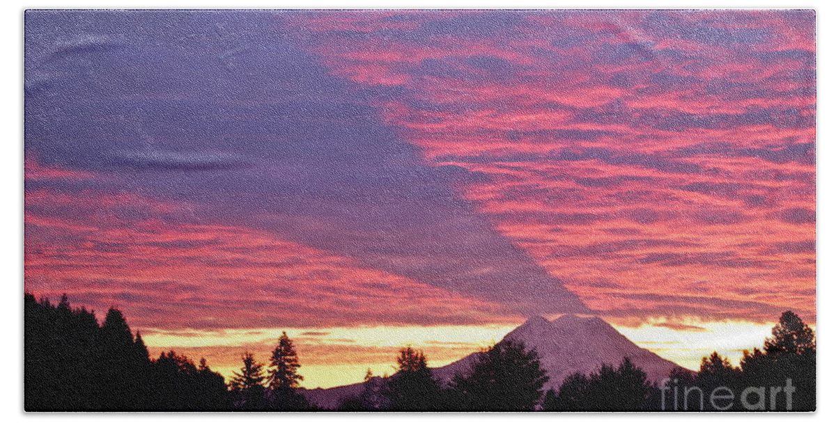 Photography Bath Towel featuring the photograph Shadow of Mount Rainier by Sean Griffin