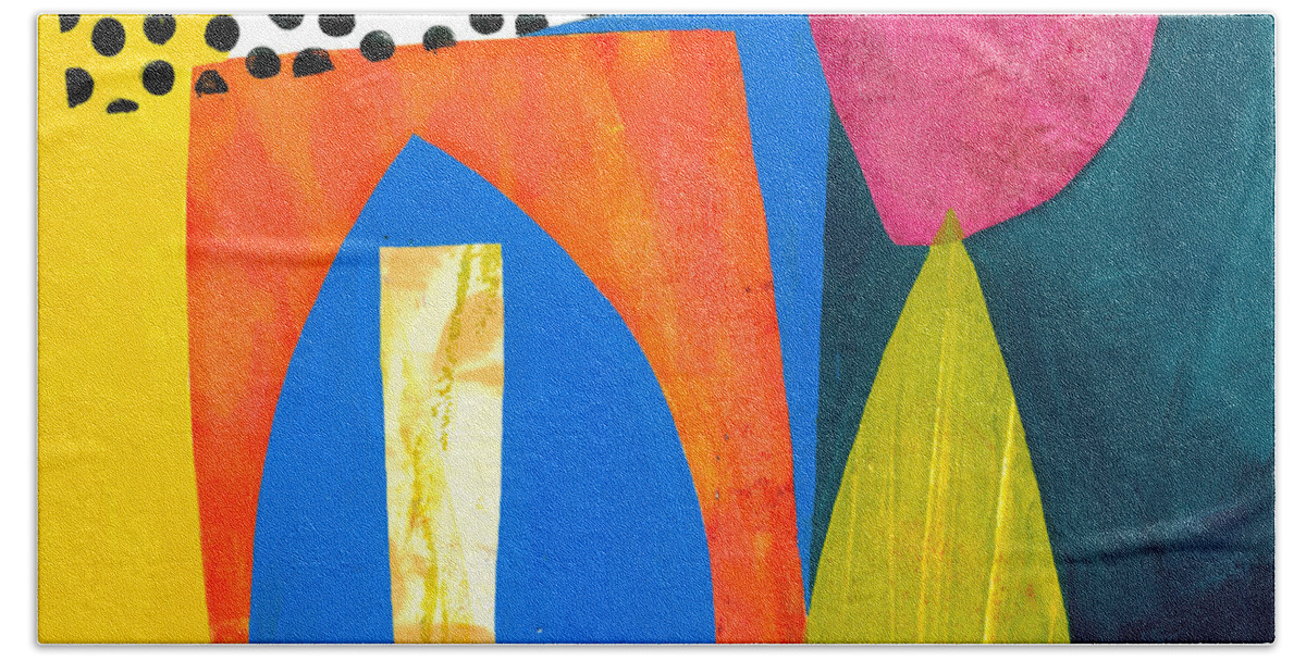 Jane Davies Bath Towel featuring the painting Shapes 2 by Jane Davies