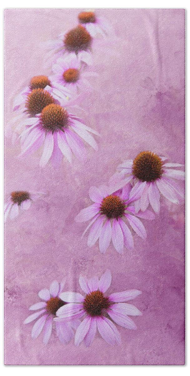 Coneflower Hand Towel featuring the photograph Sharon's Coneflowers by Lorraine Baum