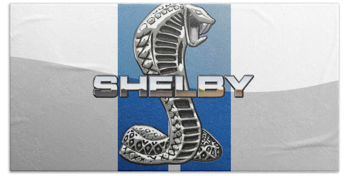  'auto Badges' Collection By Serge Averbukh Bath Towel featuring the photograph Shelby Cobra - 3D Badge by Serge Averbukh