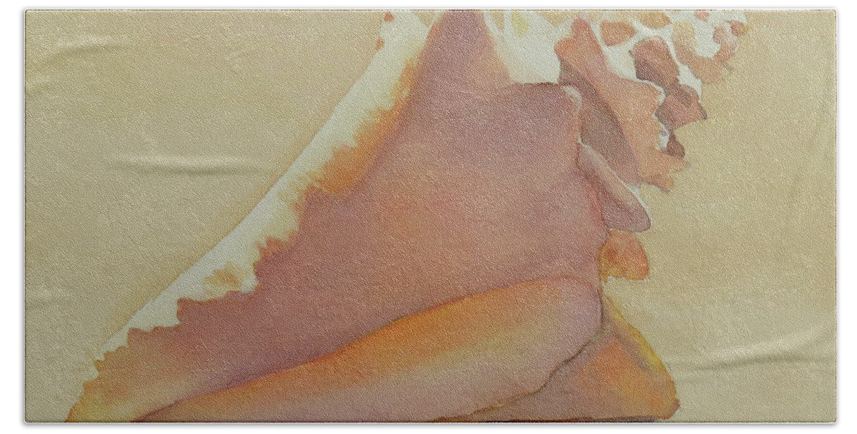 Shells Hand Towel featuring the painting Shells 3 by Judy Mercer