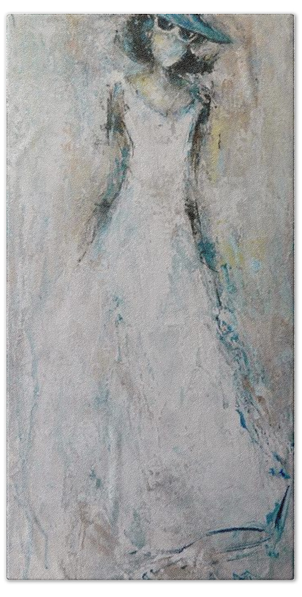 Woman Hand Towel featuring the painting She's Got A Way by Dan Campbell