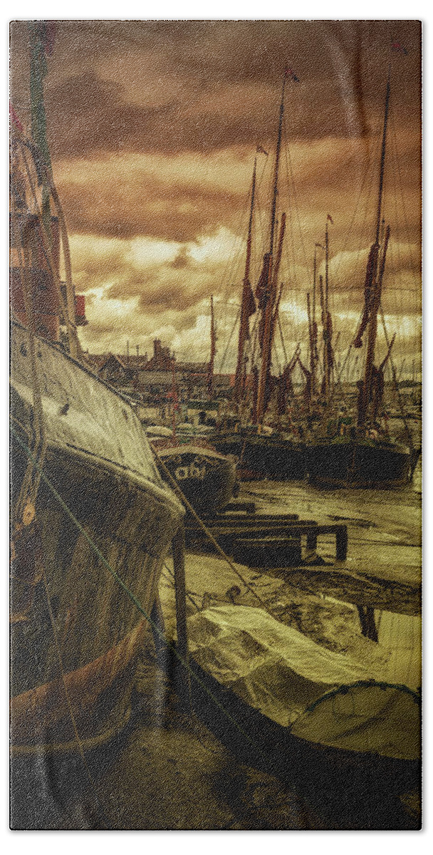 Maldon River Bath Towel featuring the photograph Ships from Essex Maldon Estuary by John Williams