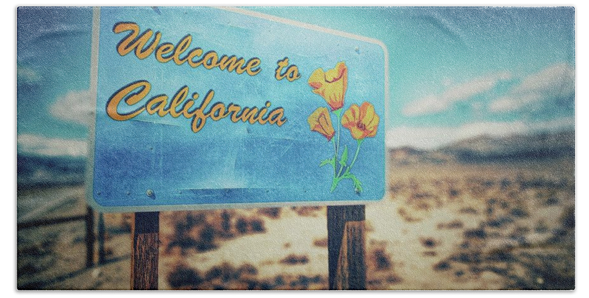 Welcome To California Hand Towel featuring the photograph Side Roads by Mark Ross