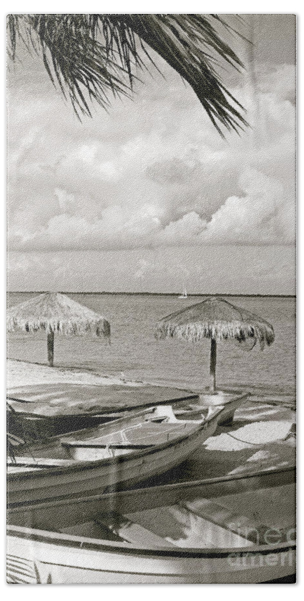Boats Bath Towel featuring the photograph Siesta at the Sea by Becqi Sherman