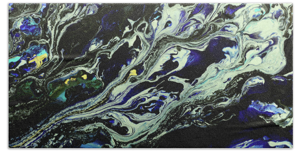  Bath Towel featuring the painting Silver Splash by Tamara Nelson